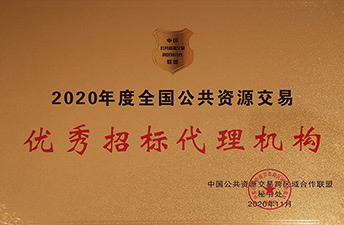 2020年度天下公共资源生意优异招标署理机构